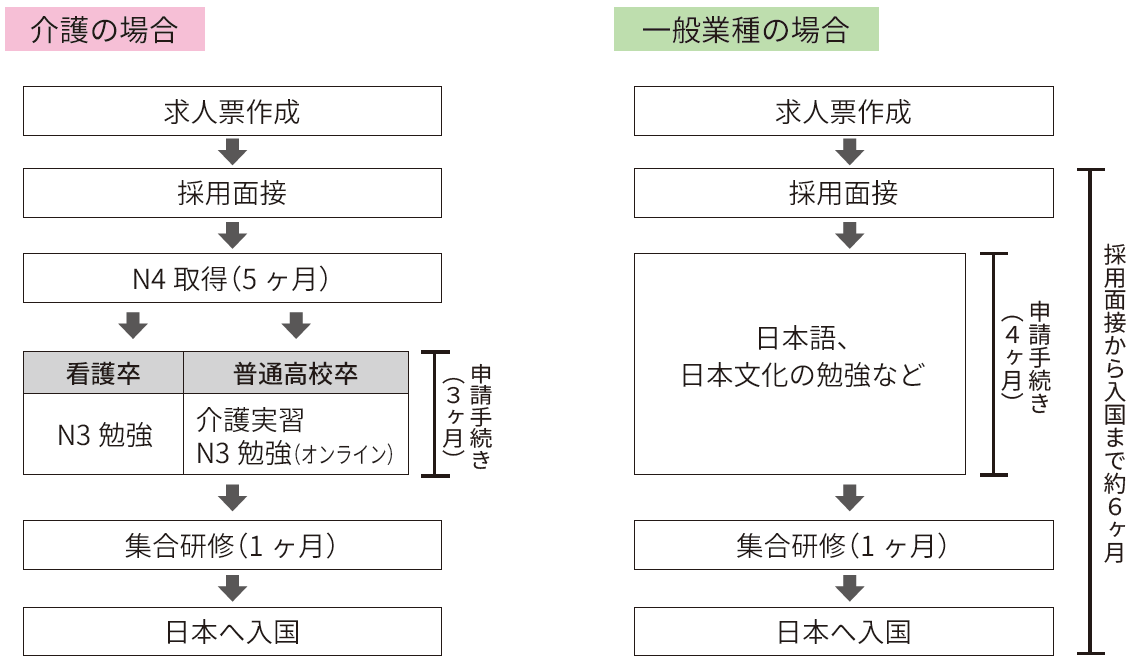 技能実習育成の流れ